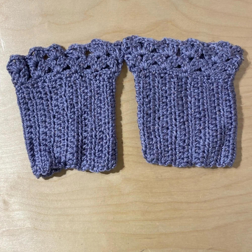 Handmade Purple Crochet Boot Toppers (OT)